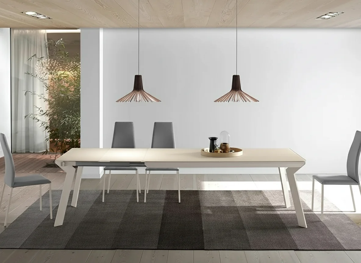 Mesa Fija Mara Cristal (Cristal óptico Lino - Metal Lino)