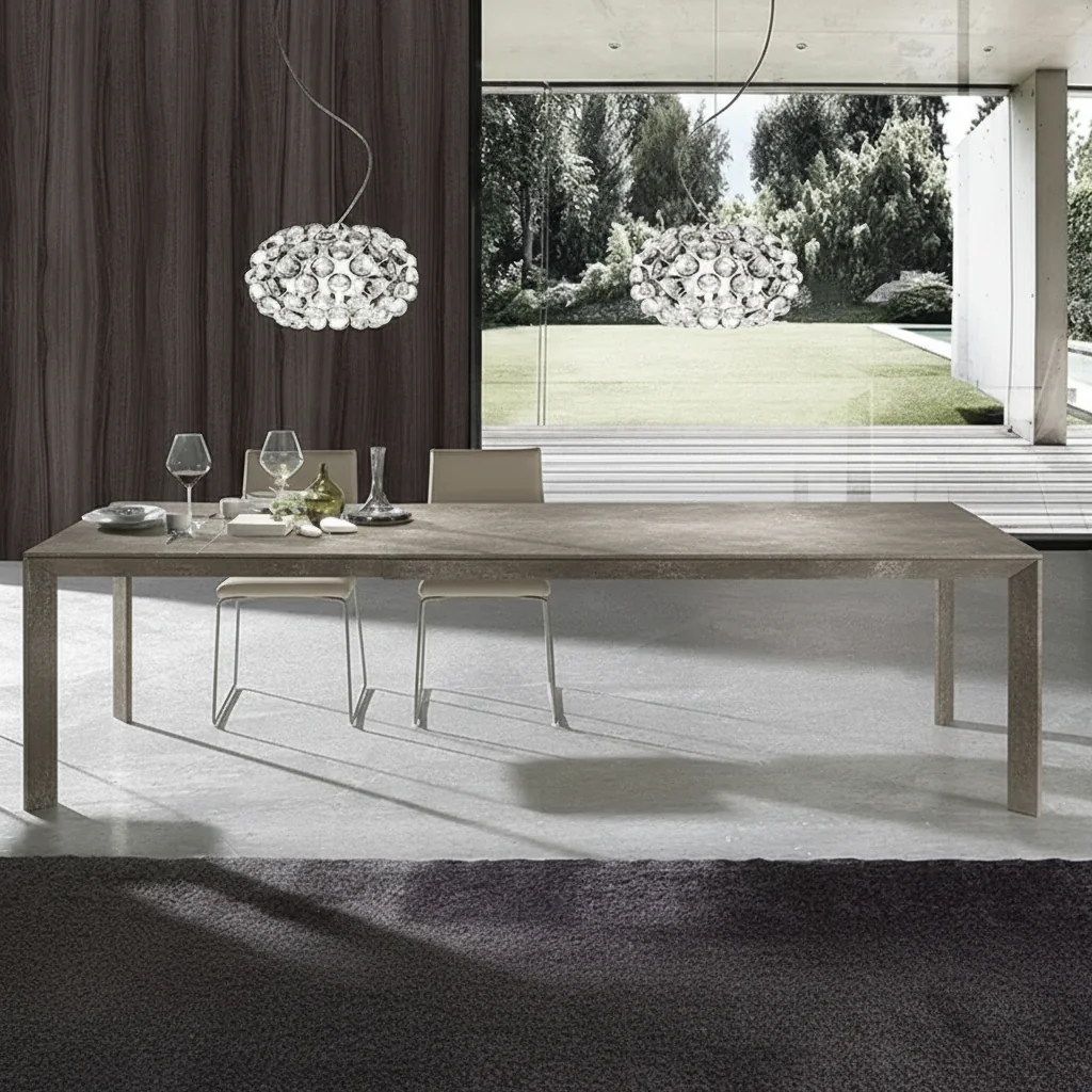 Mesa fija Soho Porcelánico (Vulcano ceniza - Grafito texturizado)