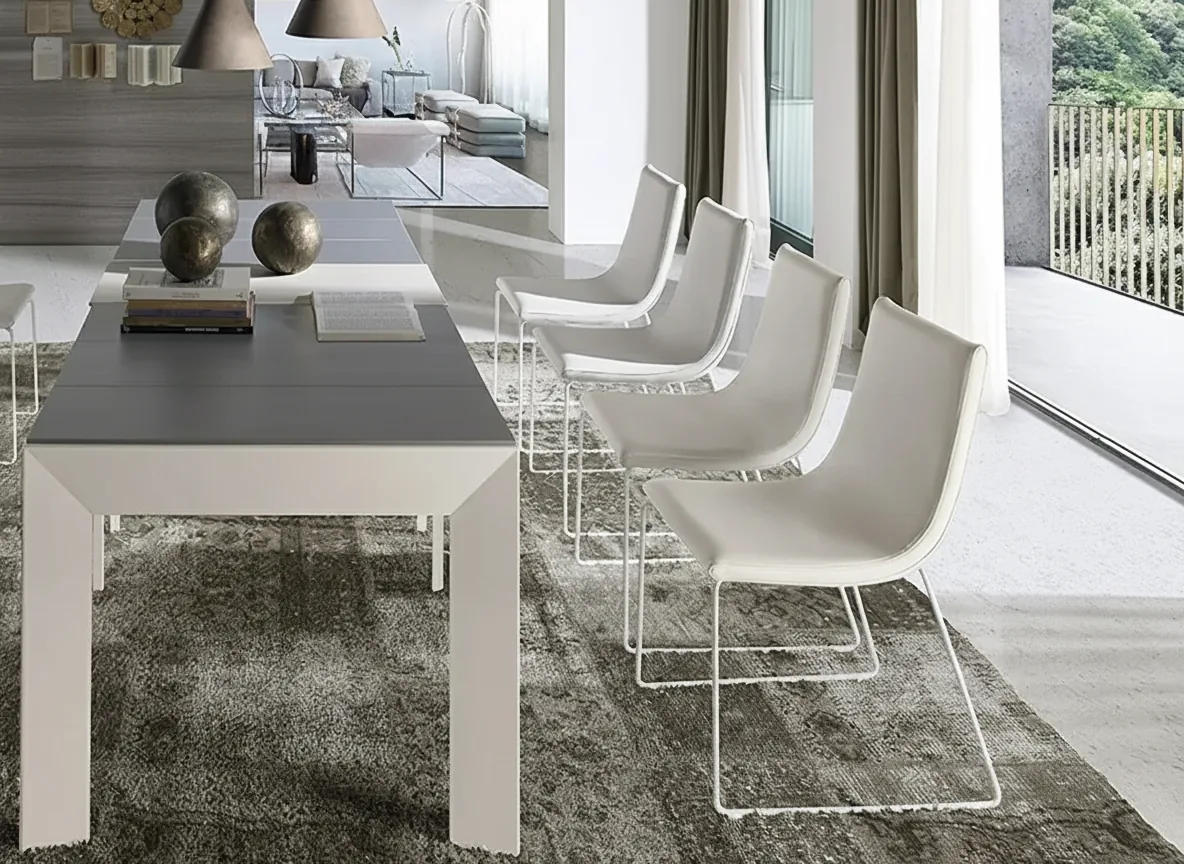 Silla trineo tapizada Ónix (Blanco)