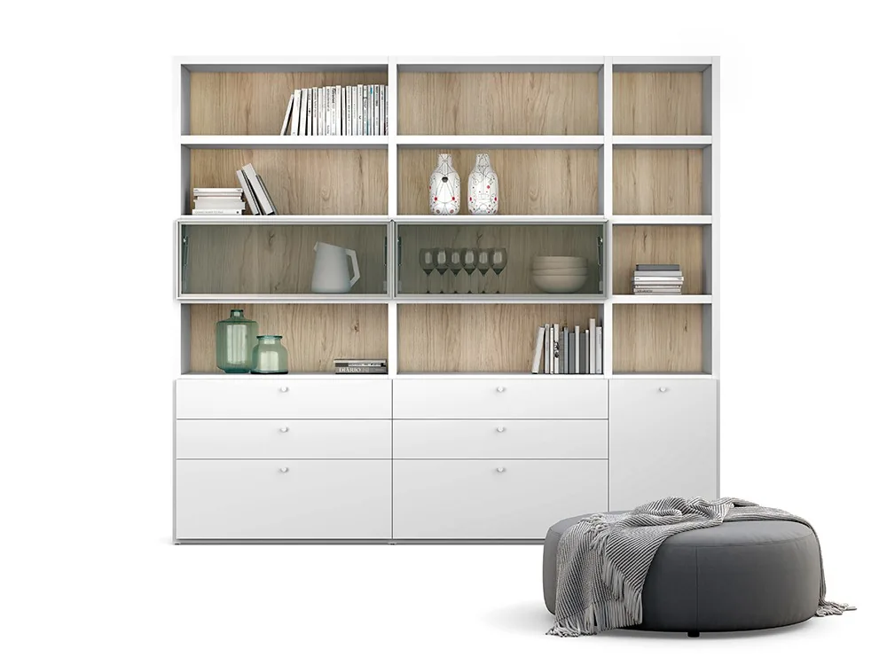 Librería con vitrina Atrio 07 (Blanco)