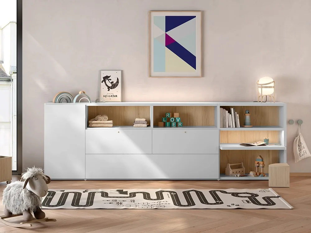 Estantería con escritorio infantil Atrio 21 (Blanco)