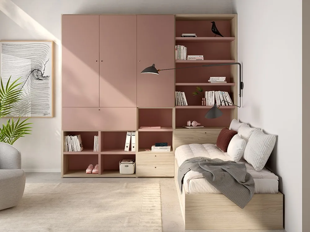 [11806] Dormitorio juvenil con escritorio abatible Atrio 22