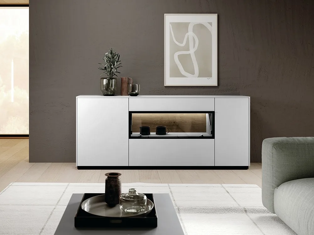 Aparador con vitrina Nova 06 (Blanco)