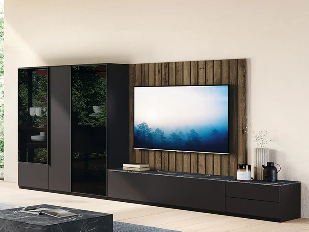 [11841] Composición para salón con vitrina Nova 15