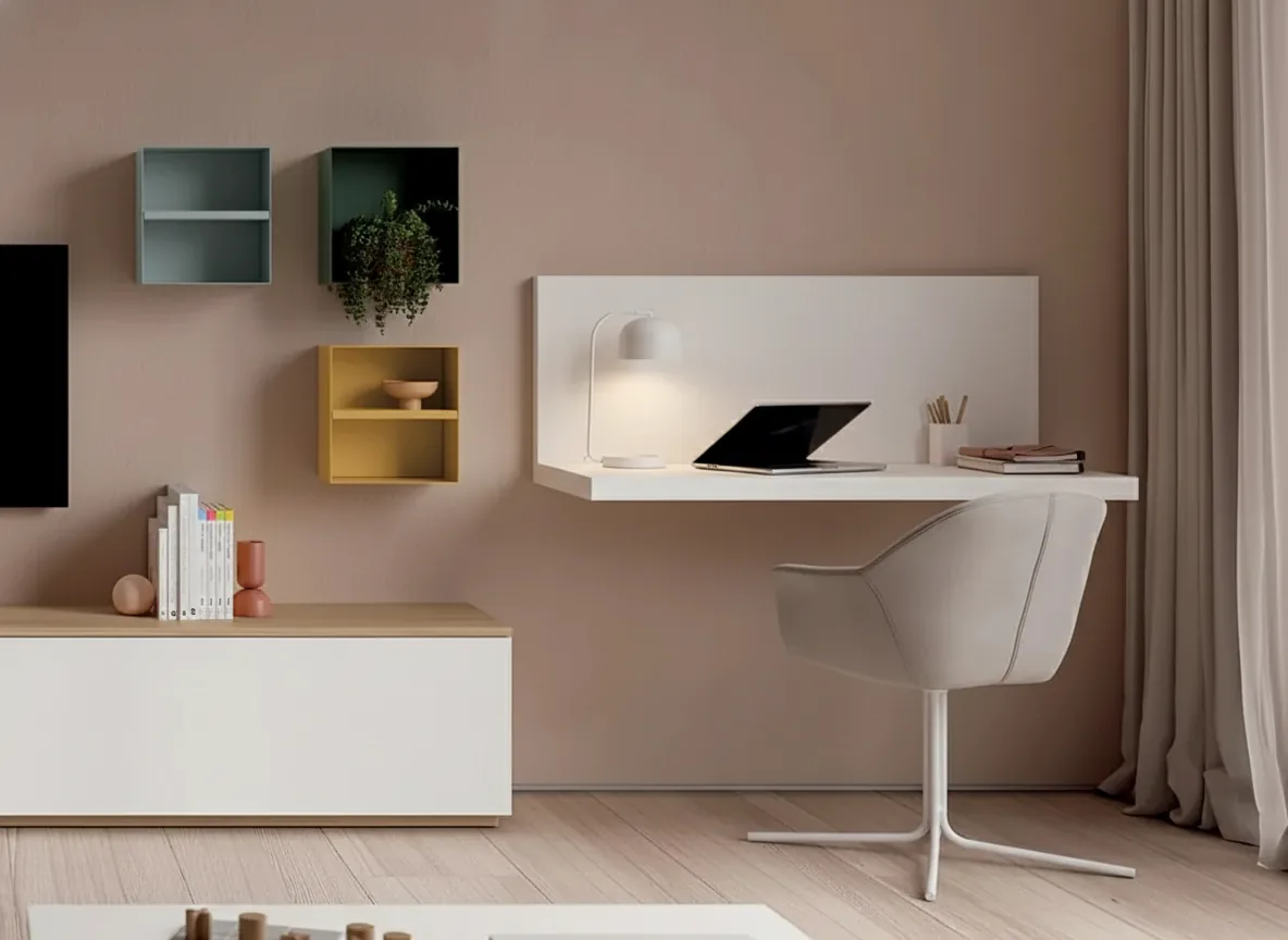 Escritorio suspendido Livia 04 (Blanco)