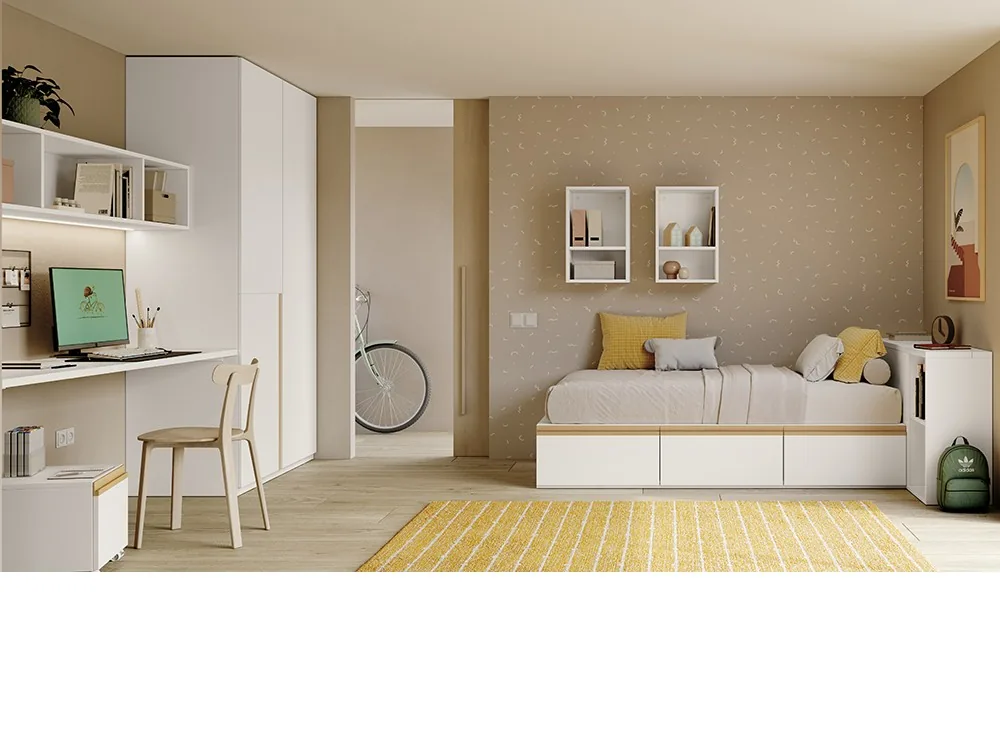 Cama con mesita arcón Juno 09