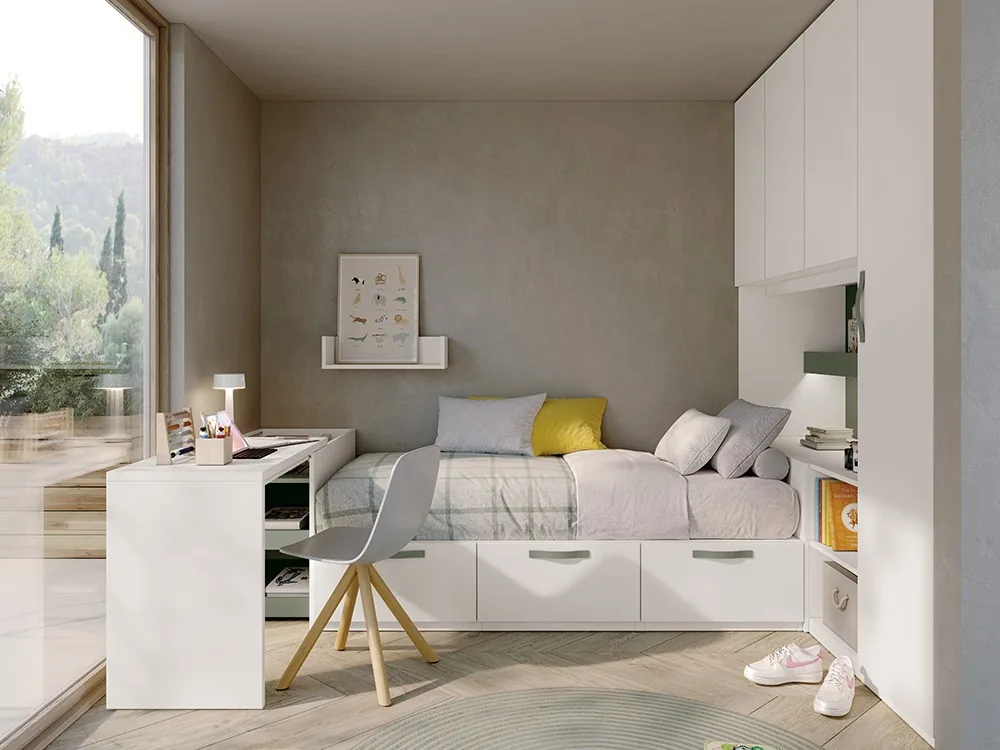 [15048] Dormitorio con armario y escritorio Juno 13