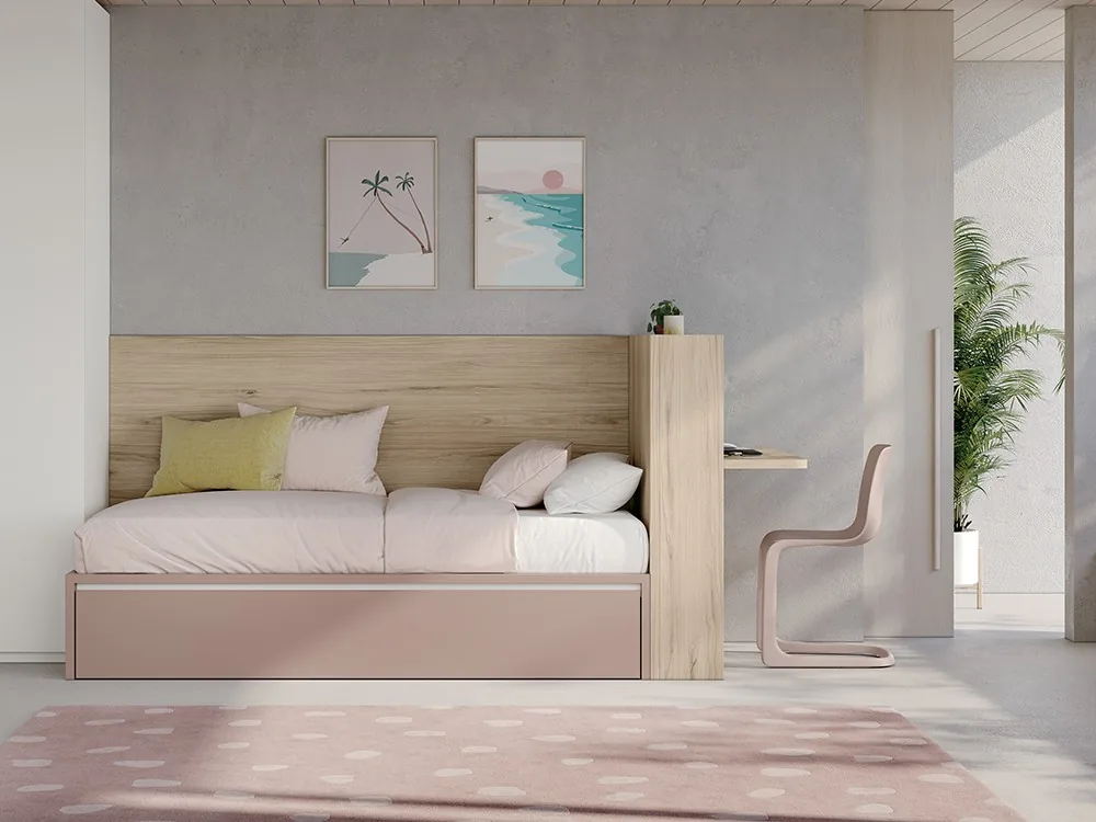 [15057] Cama con escritorio Juno 16