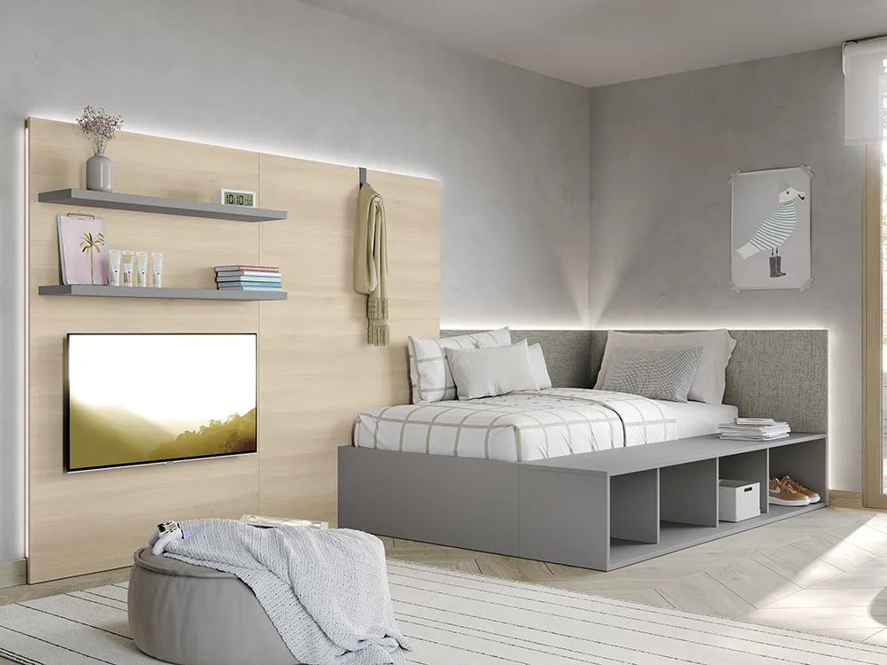 Cama con panel luz led Juno 20