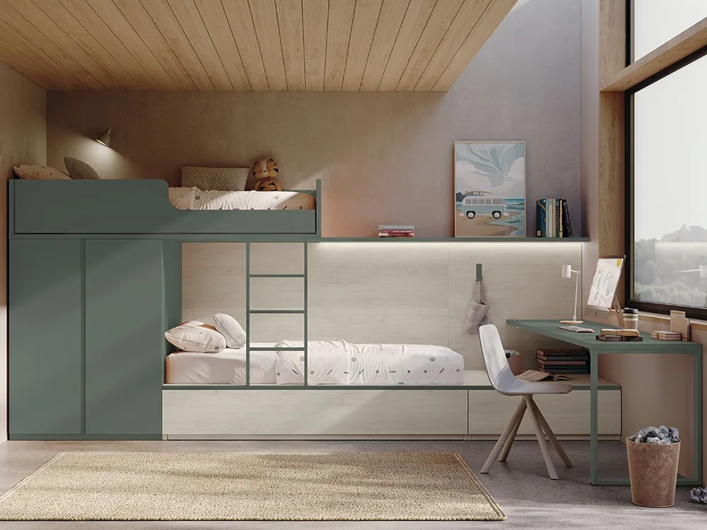 Dormitorio con tren Block Juno 35