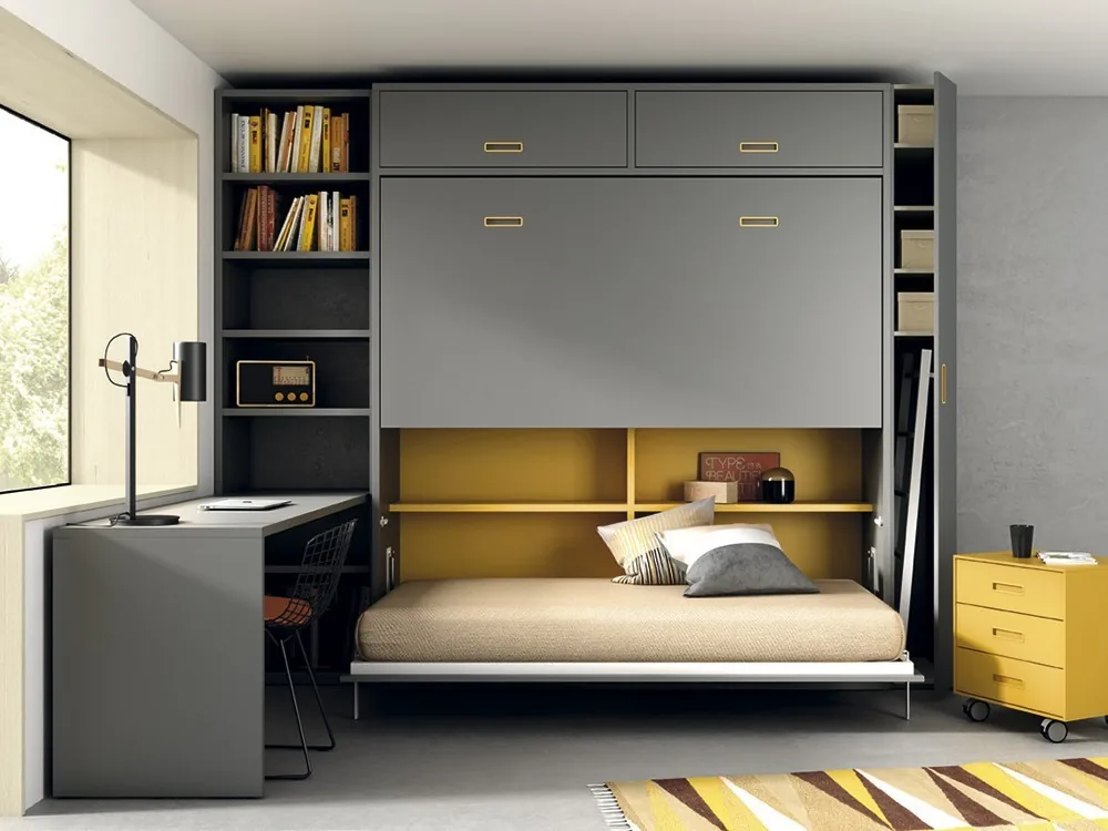 Litera abatible horizontal con altillo Nido Mini27