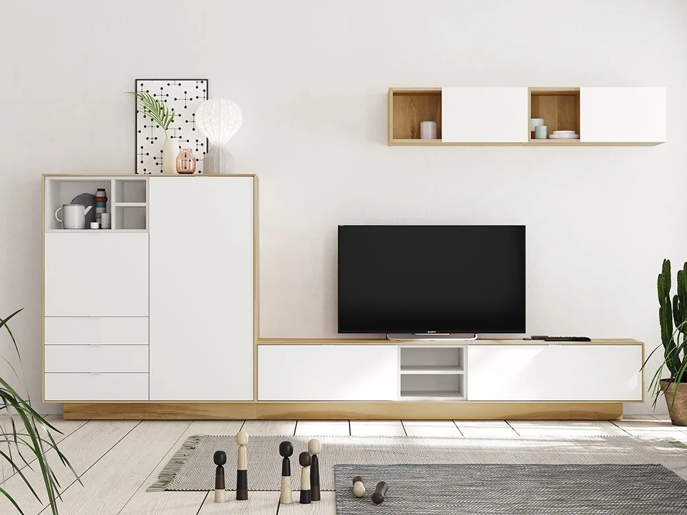 Composición de mueble para tv Argos 09 (Blanco)