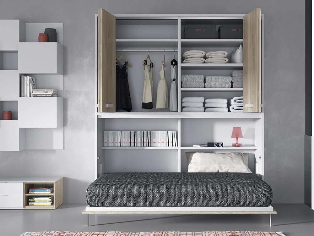 Cama abatible horizontal 105cm con armario Nido-19