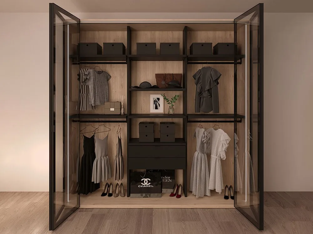 Armario vitrina con interior vestidor Vesta Concept