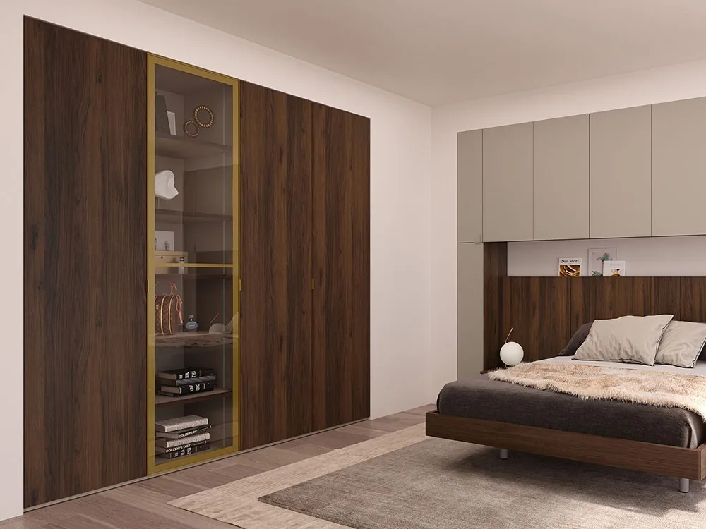 Armario de cuatro puertas con vitrina Vesta Concept